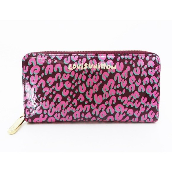 Louis Vuitton Rouge Vernis Zippy Leopard Fauviste Wallet - Picture 1 of 3